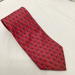 🍸🔥Vineyard Vines Coral Red and Blue Patterned Tie, with Martinis and Cigars